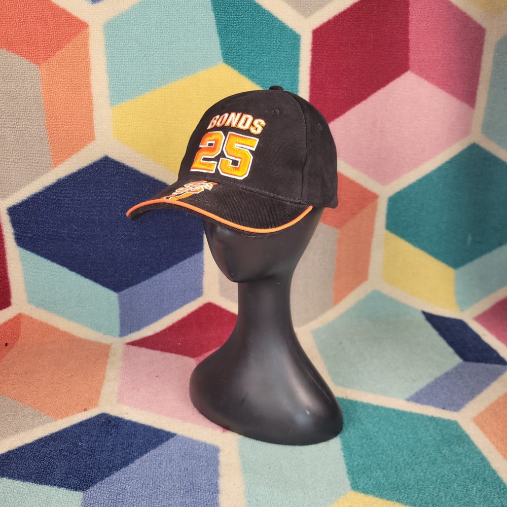 Vintage Drew Pearson Barry Bonds  San Francisco Giants Hat Black Orange MLB Cap